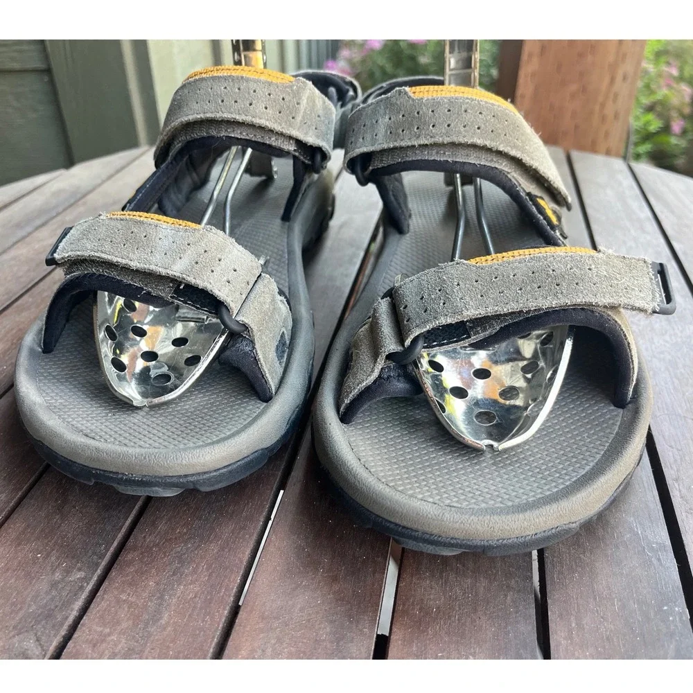Teva Tanza Sport Sandals Mens 10 Grey Green Suede Hiking Water Shoes 1019192